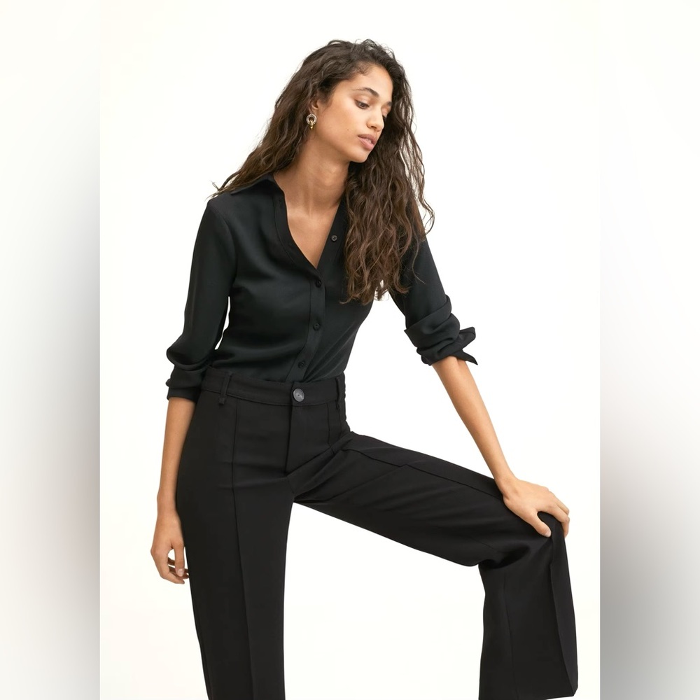 Mango Black Boot Cut Trouser Pants